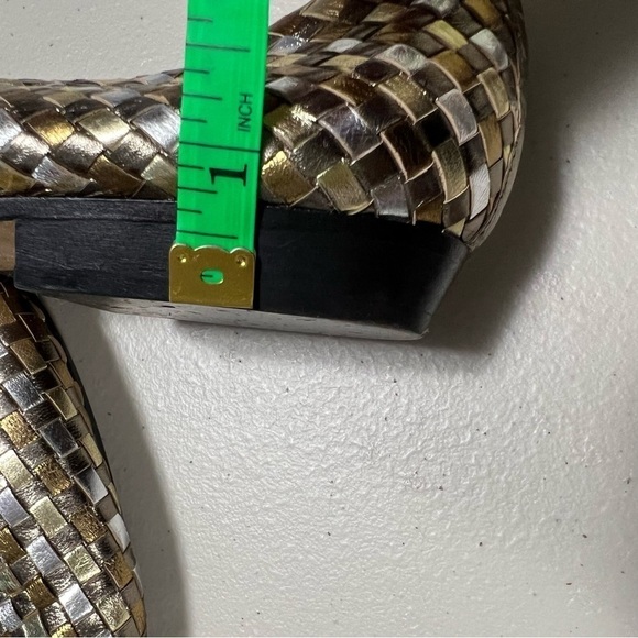 Sesto Meucci Metallic Woven Leather Slip On Italian Shoes - Picture 10 of 10